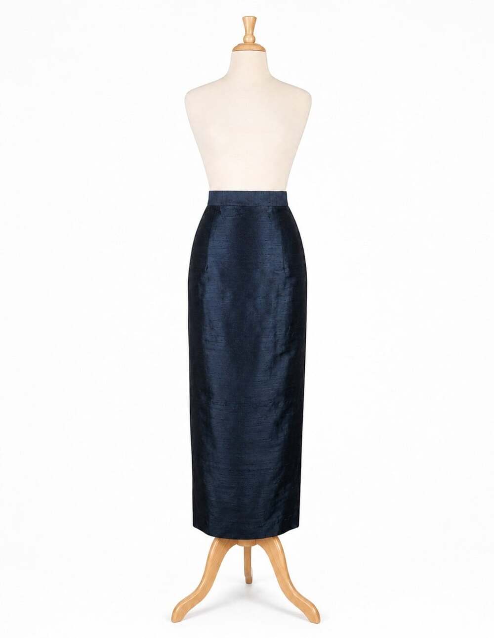 Currie Bonnero Atlanta Silk Shantung Maxi Skirt Navy Blue Size 8 Formal Evening